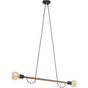 Helix wood II 93cm black&amp;walnut loft "stick" pendant lamp TK Lighting