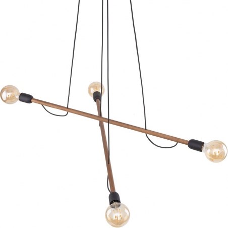 Lampa wisząca loft "patyczak" Helix Wood IV 93cm czarny/orzech TK Lighting