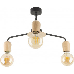 Lampa sufitowa loft Miriam III 43cm czarny/drewno TK Lighting