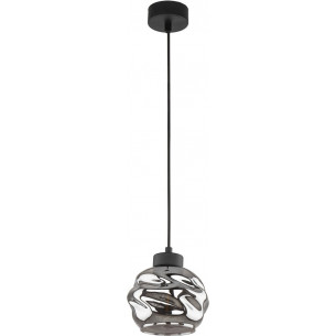 Zulia 15cm graphite mirrored&amp;black modern glass pendant lamp TK Lighting