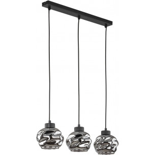 Zulia 59cm mirror&amp;graphite black modern glass pendant lamp on strip TK Lighting