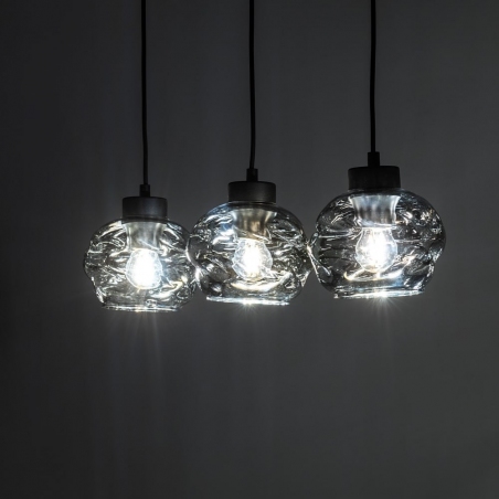 Lampa wisząca szklana nowoczesna na listwie Zulia 59cm grafit lustrzany/czarny TK Lighting