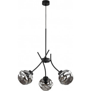 Lampa wisząca szklana nowoczesna Zulia III 48cm grafit lustrzany/czarny TK Lighting