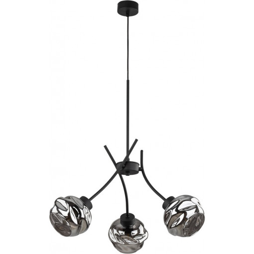 Zulia III 48cm graphite mirrored&amp;black modern glass pendant lamp TK Lighting