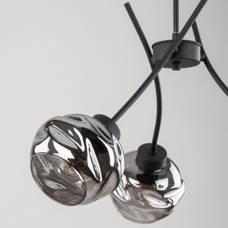 Lampa wisząca szklana nowoczesna Zulia III 48cm grafit lustrzany/czarny TK Lighting