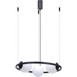 Orbit 58cm white&amp;black Round 3 glass globes pendant lamp ZumaLine