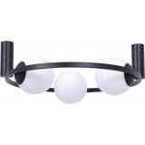 Lampa sufitowa okrągła 3 szklane kule Orbit 58cm biało-czarna Zumaline