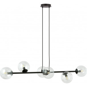 Polish Rossi VI black&transparent linear glass balls pendant lamp Emibig - modern&designer lighting