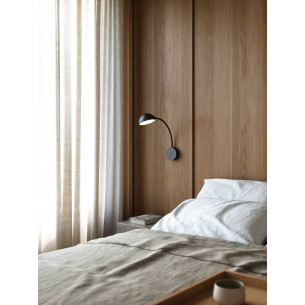 Nomi black wall lamp with switch and arm DFTP