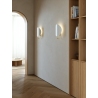 Spargo white &amp; brass round wall lamp with plug DFTP