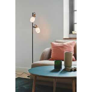 Arild white&amp;black&amp;brass retro 2-light floor lamp Nordlux