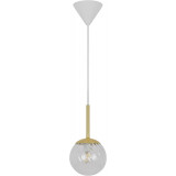 Chisell 15cm clear&amp;brass art deco glass globe pendant lamp Nordlux