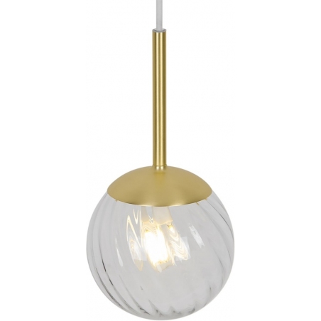 Lampa wisząca szklana kula art deco Chisell 15cm przeźroczysty/mosiądz Nordlux