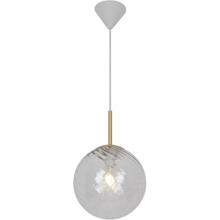 Lampa wisząca szklana kula art deco Chisell 25cm przeźroczysty/mosiądz Nordlux