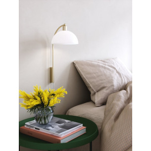 Ellen 20cm white&amp;brass retro wall lamp with switch Nordlux