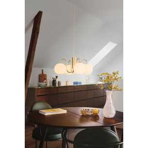 Franca IV 46cm opal&amp;brass 4 glass globes pendant lamp Nordlux