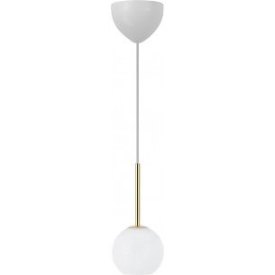 Franca 13cm opal&amp;brass glass globe pendant lamp Nordlux