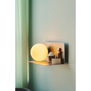 Glass wall lamp with shelf and plug lilibeth white-brown Nordlux