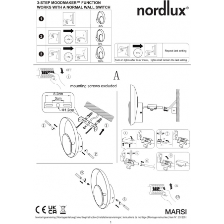 Kinkiet okrągły z wtyczką Marsi LED beżowy Nordlux