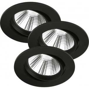 Fremont LED IP23 2700K black 3-piece recessed downlight Nordlux