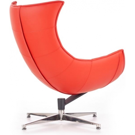Designerski Fotel skórzany wypoczynkowy LUXOR Czerwony Halmar do salonu i sypialni.