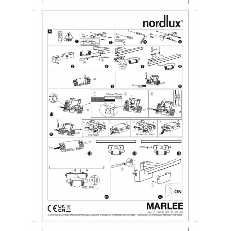 Kinkiet łazienkowy podłużny Marlee LED 4000K czarny Nordlux