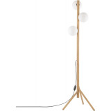 Ester wood floor lamp with 3 glass spheres on tripod stand TK Lighting