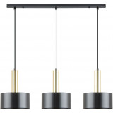 Leo 80cm black&gold art deco 3-light pendant lamp ZumaLine Leo 80cm black&gold art deco 3-light pendant lamp ZumaLine