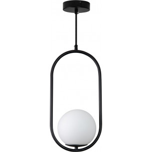 Costa Solo 20cm white&amp;black glass sphere pendant lamp Step Into Design