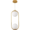 Lampy glamour. Lampa wisząca szklana kula glamour Costa Duo 20cm biało-złota Step Into Design do salonu i sypialni