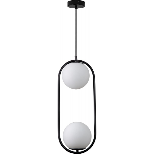Lampy modern. Lampa wisząca szklana kula Costa Duo 20cm biało-czarna Step Into Design do salonu i sypialni