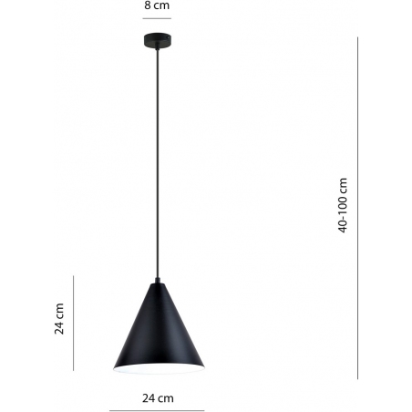 Stylowa Lampa wisząca stożek Rebel 23,5cm czarno-biała Emibig do salonu i sypialni