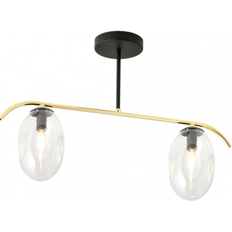 Lampy modern glamour. Stylowa Lampa sufitowa szklana Fines II 58,5cm przeźroczysty/złoty/czarny Emibig do salonu i kuchni