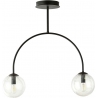 Lampy modern. Stylowa Lampa sufitowa 2 szklane kule Archi II 50cm przeźroczysto-czarna Emibig do salonu i kuchni