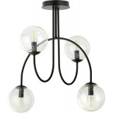 Archi IV a 50cm clear&amp;black ceiling lamp with 4 glass spheres Emibig