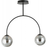 Archi II 50cm graphite&amp;black ceiling lamp with 2 glass spheres Emibig
