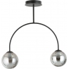 Lampy modern. Stylowa Lampa sufitowa 2 szklane kule Archi II 50cm grafitowo-czarna Emibig do salonu i kuchni