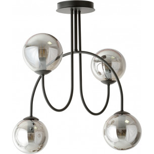 Archi IV a 50cm graphite&amp;black ceiling lamp with 4 glass spheres Emibig