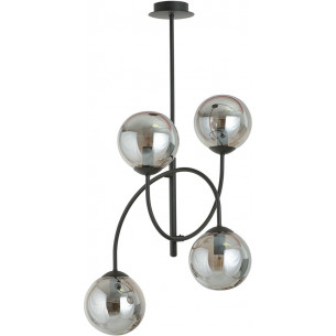 Archi IV b 40cm graphite&amp;black ceiling lamp with 4 glass spheres Emibig