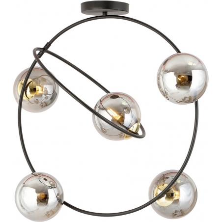 Lampa wisząca szklane kule nowoczesne Stardom V 65cm grafit/czarny Emibig