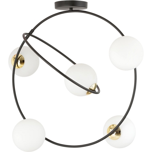 Lampy modern. Stylowa Lampa sufitowa szklane kule nowoczesne Stardom V 65cm biały/czarny Emibig do salonu