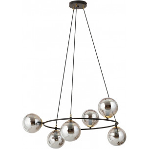 Azura VI 75cm graphite&amp;black glass spheres modern pendant lamp Emibig