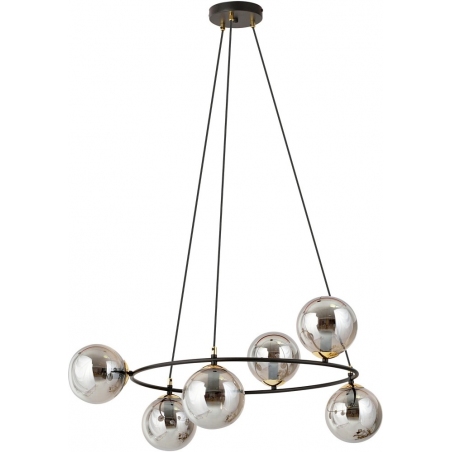 Lampy modern. Stylowa Lampa wisząca szklane kule nowoczesne Azura VI 75cm grafit/czarny Emibig nad stół