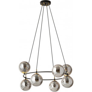 Azura VII 75cm graphite&amp;black glass spheres modern pendant lamp Emibig