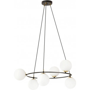 Azura VI 75cm white&amp;black glass spheres modern pendant lamp Emibig