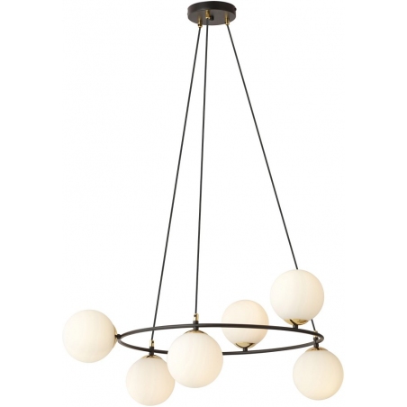 Lampy modern. Stylowa Lampa wisząca szklane kule nowoczesne Azura VI 75cm biały/czarny Emibig nad stół