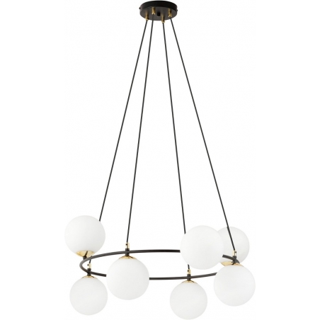 Lampa wisząca szklane kule nowoczesne Azura VII 75cm biały/czarny Emibig