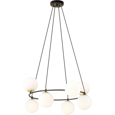 Lampy modern. Stylowa Lampa wisząca szklane kule nowoczesne Azura VIII 75cm biały/czarny Emibig nad stół