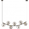 Ritz 95cm graphite&amp;gold&amp;black long pendant lamp with 7 glass spheres Emibig