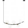 Ritz 80cm white&amp;gold&amp;black long pendant lamp with 5 glass spheres Emibig